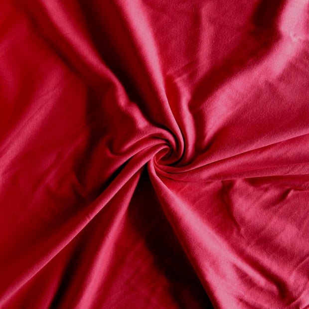 Dark Red Cotton Interlock Fabric