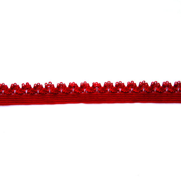 Dark Red Picot Decorative Elastic Trim
