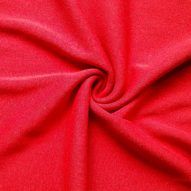 Dark Red Rib Knit Fabric