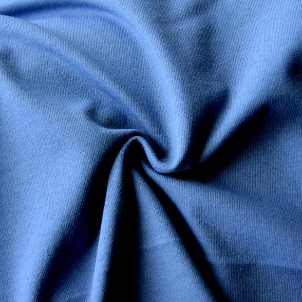 Denim Blue Tubular Cotton Jersey Knit Fabric