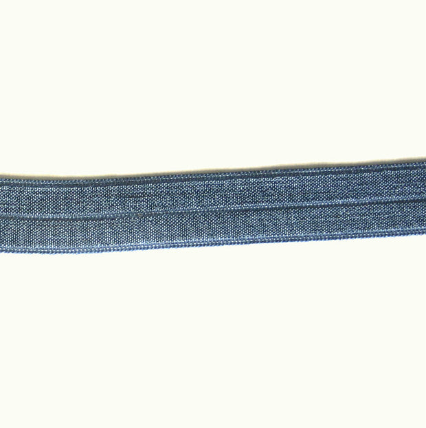 Denim Blue Fold Over Elastic Trim