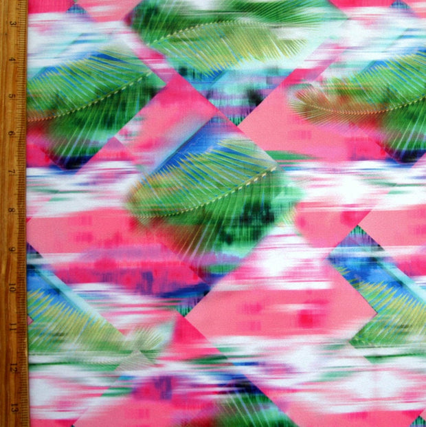 Diamond Palm Nylon Spandex Swimsuit Fabric - 18" Remnant