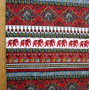Elephants Marching Cotton Lycra Knit Fabric