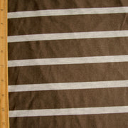 Espresso and Heathered Grey Stripe Bamboo Lycra Knit Fabric