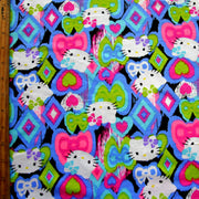 Our Favorite Kitty Diamonds and Stars Cotton Knit Fabric
