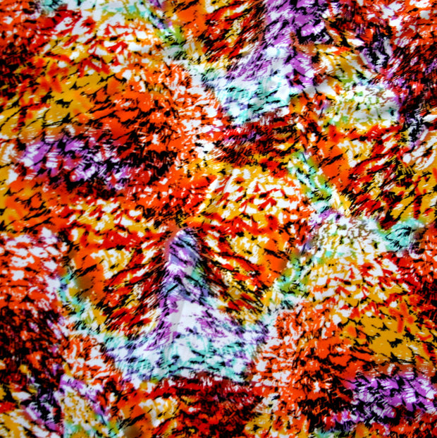 Colorful Feathers Nylon Spandex Swimsuit Fabric - 26" Remnant