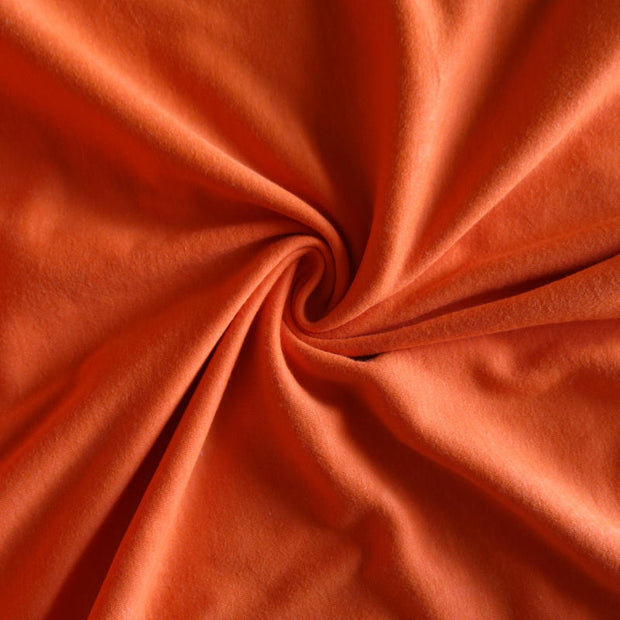 Fire Orange Cotton Interlock Fabric