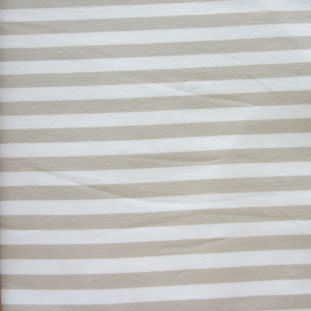 Flax Stripe Bamboo Cotton Lycra Knit Fabric