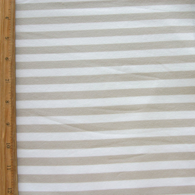 Flax Stripe Bamboo Cotton Lycra Knit Fabric