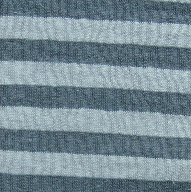 Flint and Grey Stripe Hemp Organic Cotton Knit Fabric