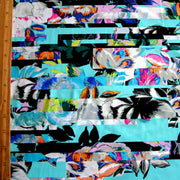 Floral Blocking Stripe Nylon Lycra Swimsuit Fabric