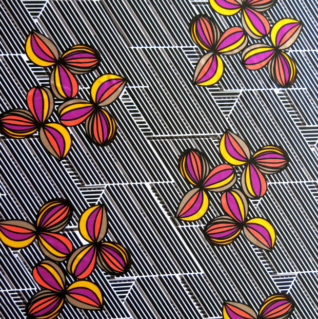 Floral Geo Stripe Nylon Spandex Swimsuit Fabric