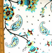 Paisley Floral Cotton Lycra Knit Fabric