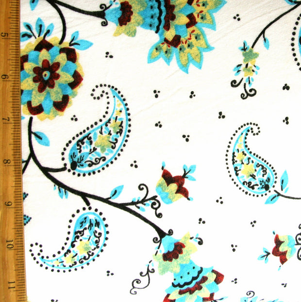 Paisley Floral Cotton Lycra Knit Fabric