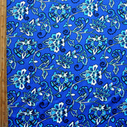 Floral Paisley on Blue Nylon Lycra Swimsuit Fabric