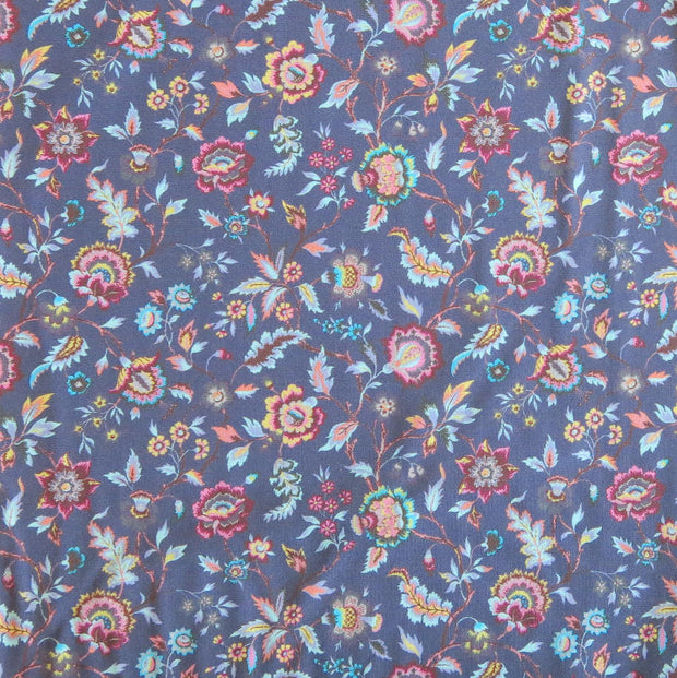 Floral Paisley on Dusty Purple Nylon Spandex Swimsuit Fabric