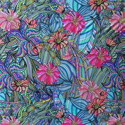 Flower Power Nylon Spandex Swimsuit Fabric - 18" Remnant