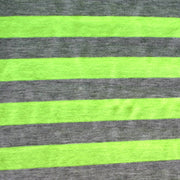 Fluorescent Green and Heathered Grey Stripe Knit Fabric