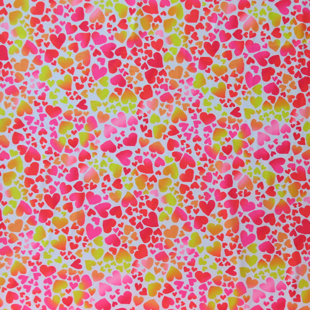Fluorescent Hearts Nylon Spandex Swimsuit Fabric