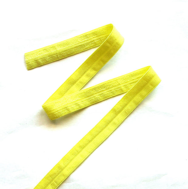 Fluorescent  Yellow Fold Over Elastic Trim