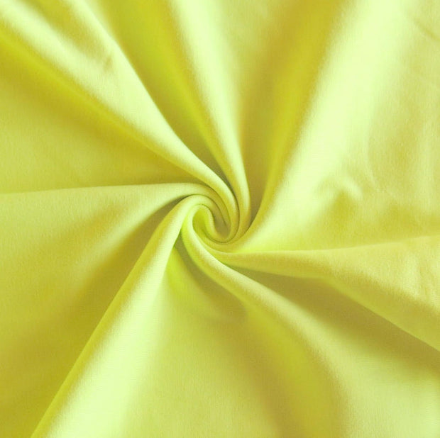Fluorescent Yellow Cotton Heavy Rib Knit Fabric
