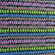 Fluorescent Leaves and Dots Stripe Nylon Spandex Swimsuit Fabric - 33" Remnant