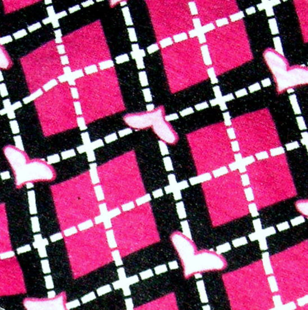 Fuschia Hearts Argyle Knit Fabric