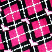 Fuschia Hearts Argyle Knit Fabric- 32" Remnant