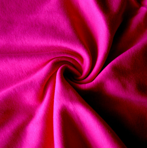 Fuschia Pink Cotton Rib Knit Fabric