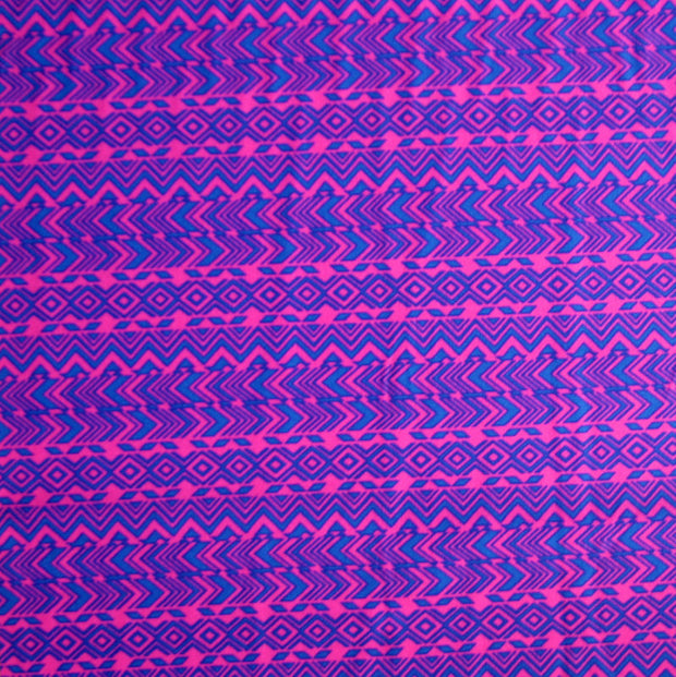 Fuschia Royal Chevron Tribal Stripe Nylon Lycra Swimsuit Fabric