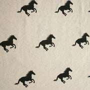 Galloping Horses Cotton French Terry Fabric
