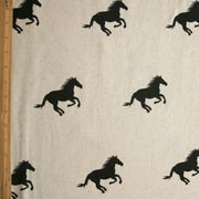 Galloping Horses Cotton French Terry Fabric