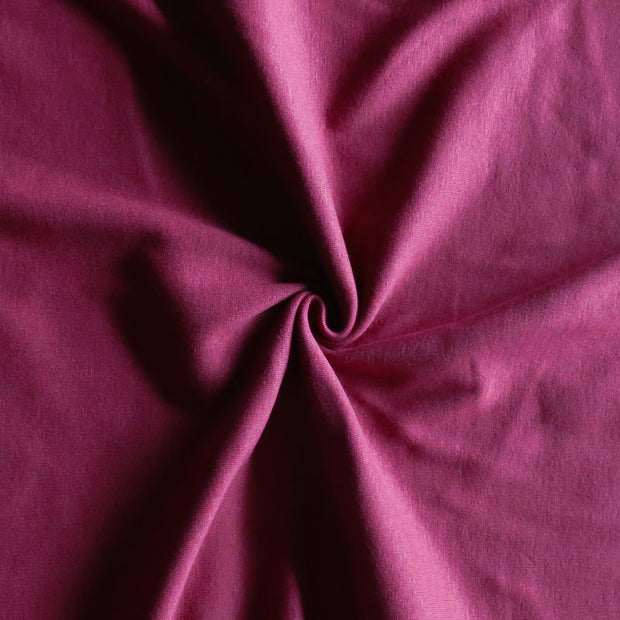 Garnet Red Cotton Rib Knit Fabric