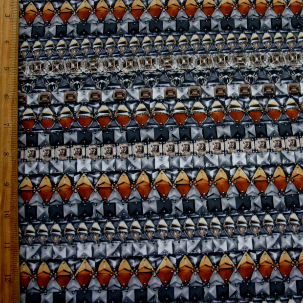 Gems and Metal Nylon Lycra Swimsuit Fabric