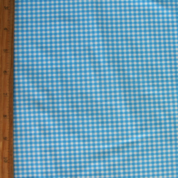 Blue Gingham Nylon Lycra Swimsuit Fabric