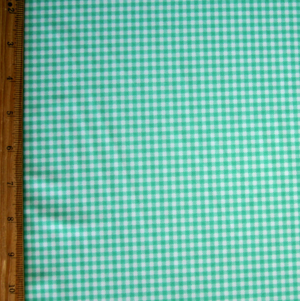 Green Gingham Nylon Lycra Swimsuit Fabric
