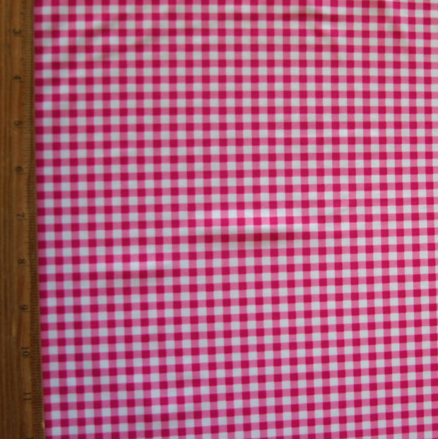 Pink Gingham Nylon Lycra Swimsuit Fabric