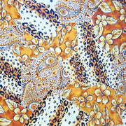 Golden Patchwork Print Nylon Spandex Swimsuit Fabric