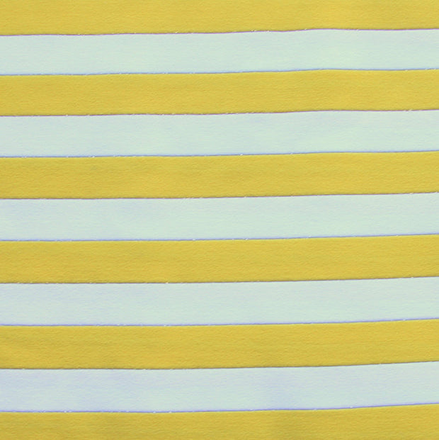 Goldenrod and White Stripes with Silver and Gold Accents Swimsuit Fabric