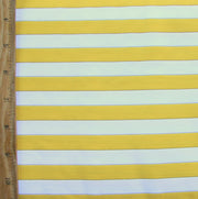 Goldenrod and White Stripes with Silver and Gold Accents Swimsuit Fabric