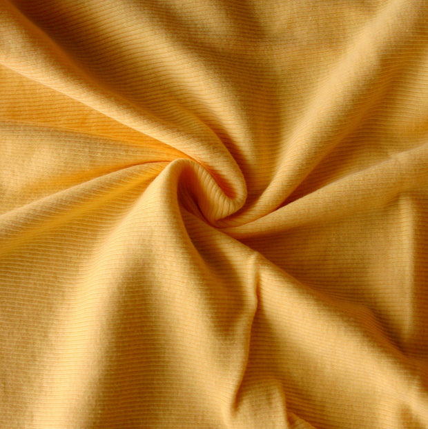 Gold Yellow 2x1 Cotton Rib Knit Fabric