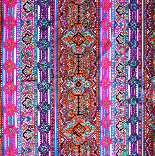 Gorgeous Vertical Paisley Stripe Nylon Lycra Swimsuit Fabric
