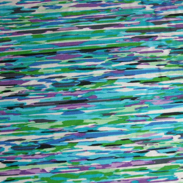 Green, Aqua, Purple Variegated Nylon Lycra Swimsuit Fabric