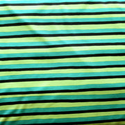Kelly Green, Lime, and Black Stripe Nylon Spandex Swimsuit Fabric