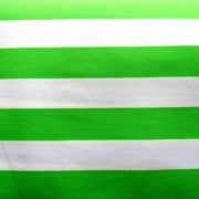 Green and White Wide Stripe Nylon Lycra Swimsuit Fabric