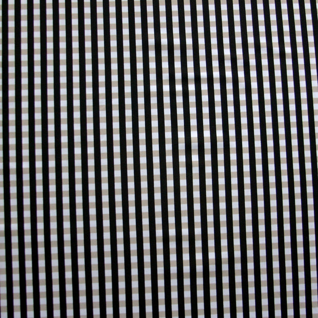 Grey/Black Check Nylon Lycra Swimsuit Fabric
