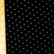 Grey Pindots on Black Knit Fabric
