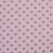 Grey Polka Dots on Pink Cotton Modal Knit Fabric