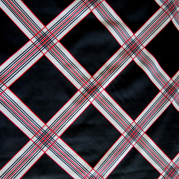 Grey/Red Diamond on Black Microfiber Boardshort Fabric