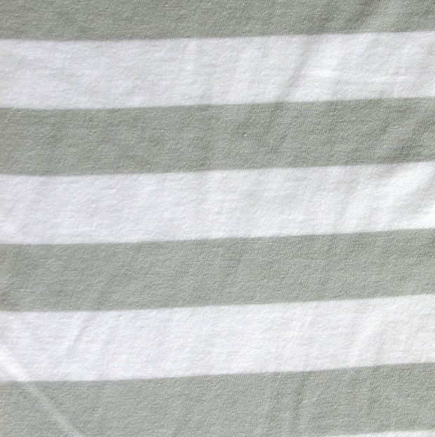 Grey and White 7/8" Stripe Cotton Knit Fabric - SECONDS - Not Quite Perfect